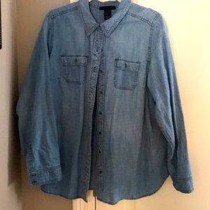 Long sleeve denim cotton shirt